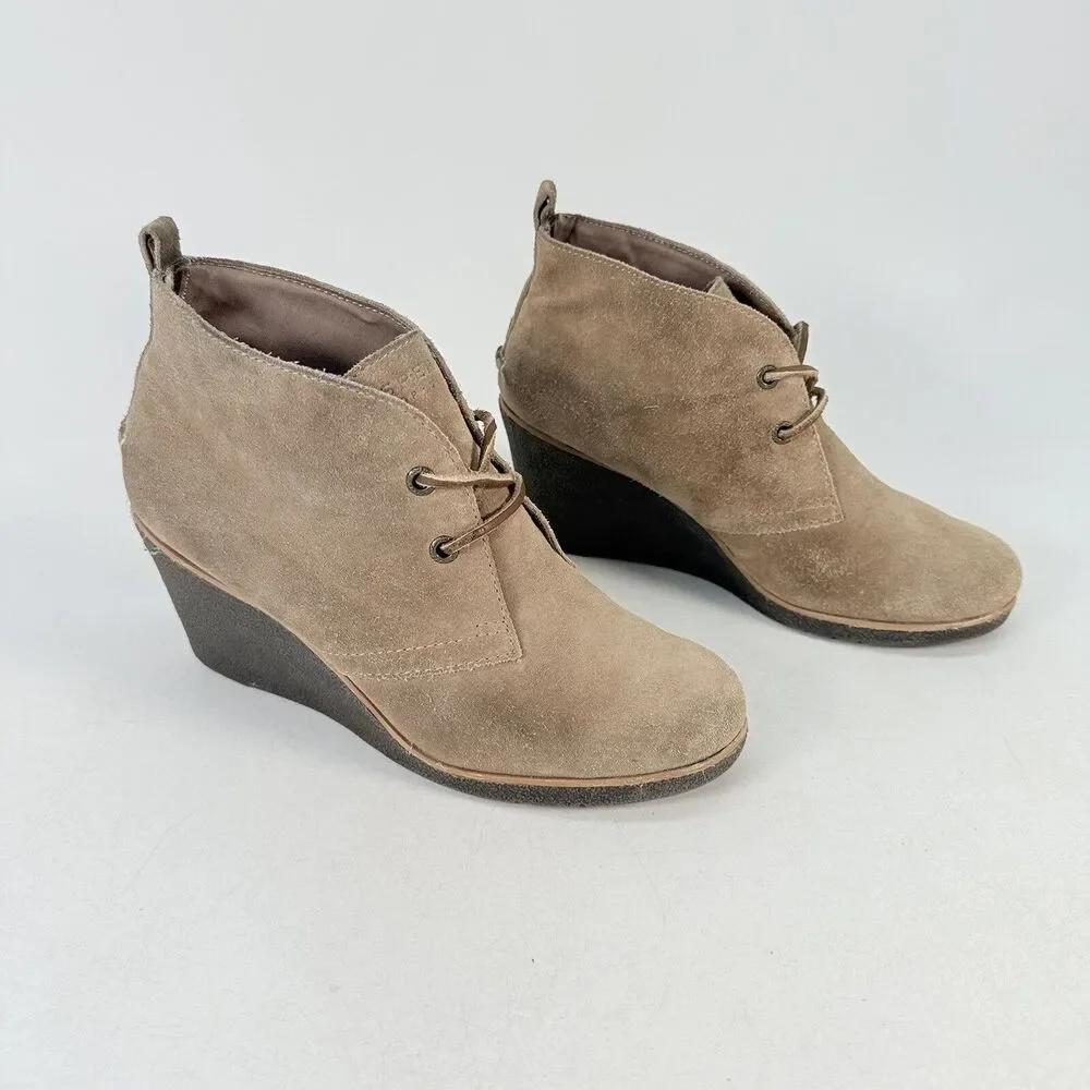 Sperry Harlow Suede Leather Wedge Chukka Boots Tan Sand Size 9